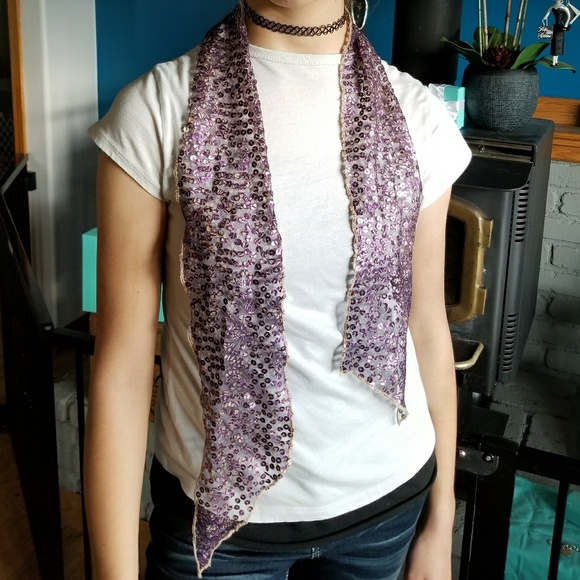 Small Sequin Scarf purple - Picture 4 of 4